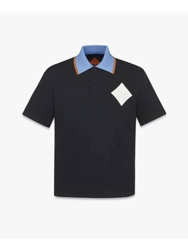 Logo Patch Pique Polo Shirt Black - MCM - BALAAN 2