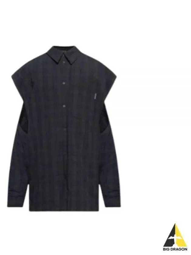 Checked Pattern Long Sleeve Shirt Grey - BALENCIAGA - BALAAN 2