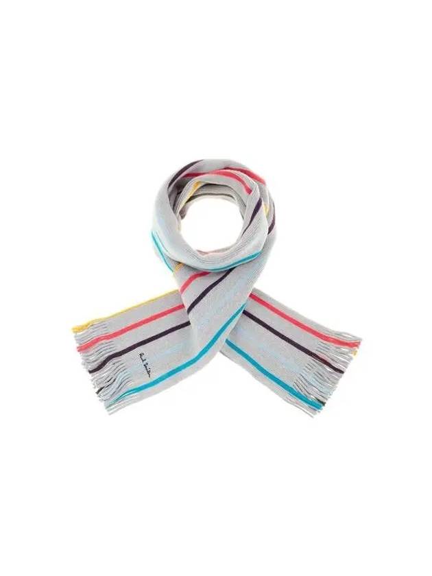 PS Striped Wool Knit Scarf Gray - PAUL SMITH - BALAAN 1