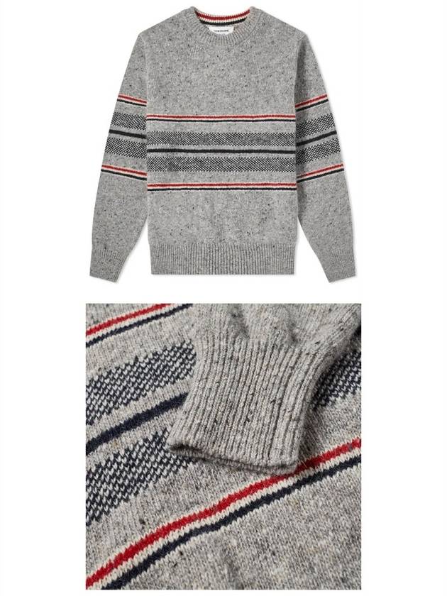 Seasonal Birdseye Jacquard Knit Top Grey - THOM BROWNE - BALAAN 5