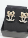 CC logo ribbon earrings cubic gold silver ABE450 - CHANEL - BALAAN 4