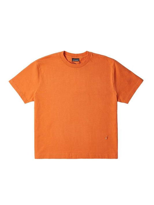 Women's Ava Mini Logo Embroidered Cotton Short Sleeve T-Shirt Orange - JACQUEMUS - BALAAN 1