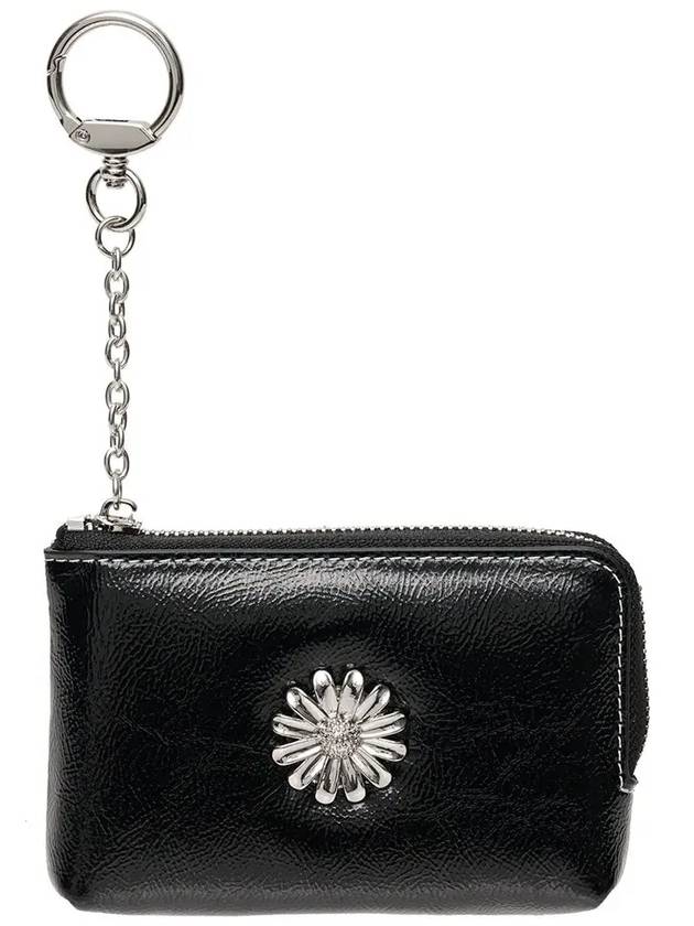 Daisy key ring coin zipper card wallet pouch black - LE MASQUE - BALAAN 2