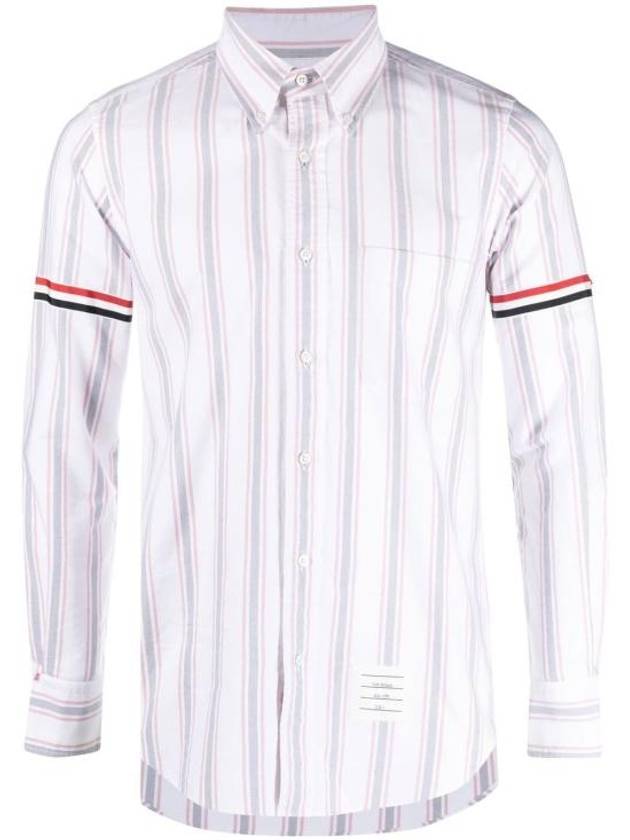 Stripe Oxford Armband Long Sleeve Shirt - THOM BROWNE - BALAAN 2