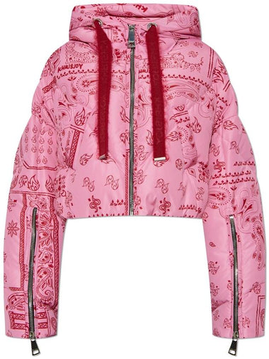 Khrisjoy Down Jacket With Paisley Print, Women's, Pink - KHRISJOY - BALAAN 1