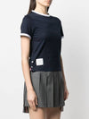 Asymmetric Hem Short Sleeve T-Shirt Navy - THOM BROWNE - BALAAN 5