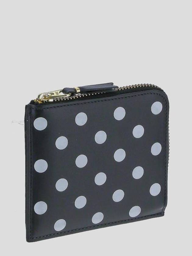 Polka Dot Leather Half Zipper Card Wallet SA3100PD BLACK - COMME DES GARCONS - BALAAN 3