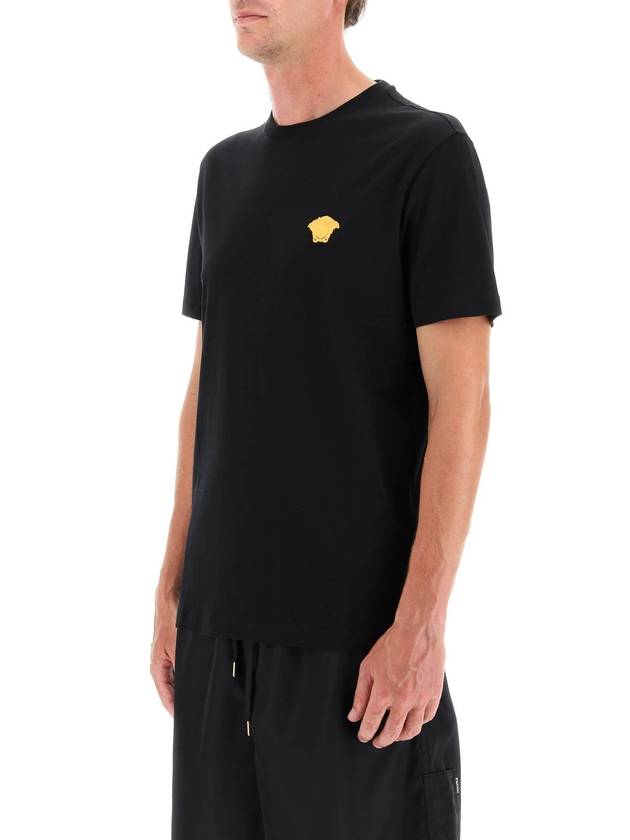 Medusa Embroidery Cotton Short Sleeve T-shirt Black - VERSACE - BALAAN 5