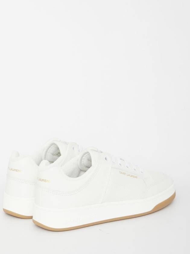 SL 61 Logo Signature Leather Low Top Sneakers White - SAINT LAURENT - BALAAN 4