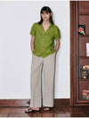 V neck Banding Blouse Green - CORCA - BALAAN 3