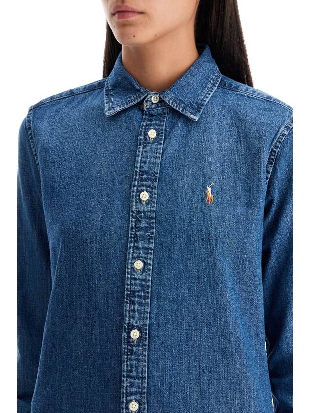 slim fit denim shirt - POLO RALPH LAUREN - BALAAN 4