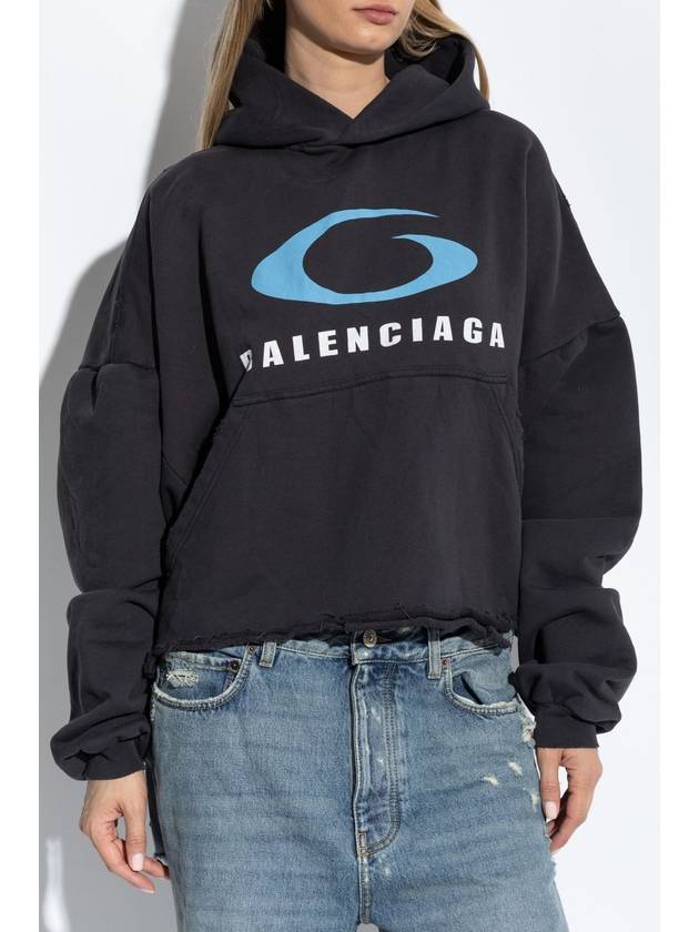 Balenciaga Sweatshirt With Vintage Effect, Women's, Black - BALENCIAGA - BALAAN 3