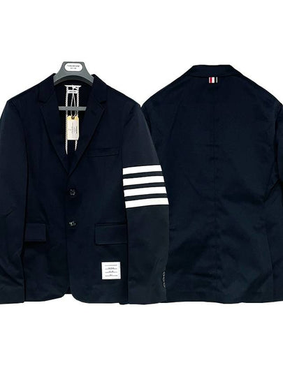 4 Bar Armband Cotton Blazer Jacket Navy - THOM BROWNE - BALAAN 2