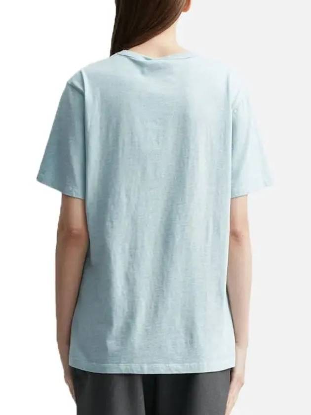 Grey Fox Head Patch Classic Short Sleeve T-Shirt Light Blue - MAISON KITSUNE - BALAAN 8