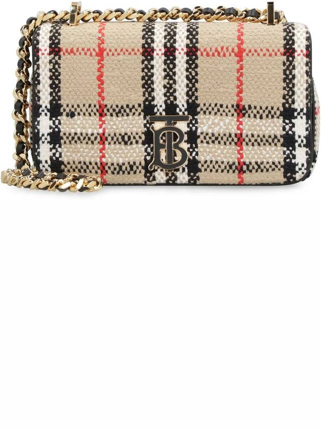 TB Logo Check Bouclé Mini Lola Cross Bag Beige - BURBERRY - BALAAN 3