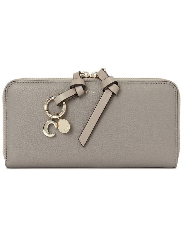 Alphabet Charm Grain Leather Long Wallet Grey - CHLOE - BALAAN 1