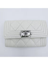 Card Wallet Caviar Boy Snap Holder A80603 White - CHANEL - BALAAN 4