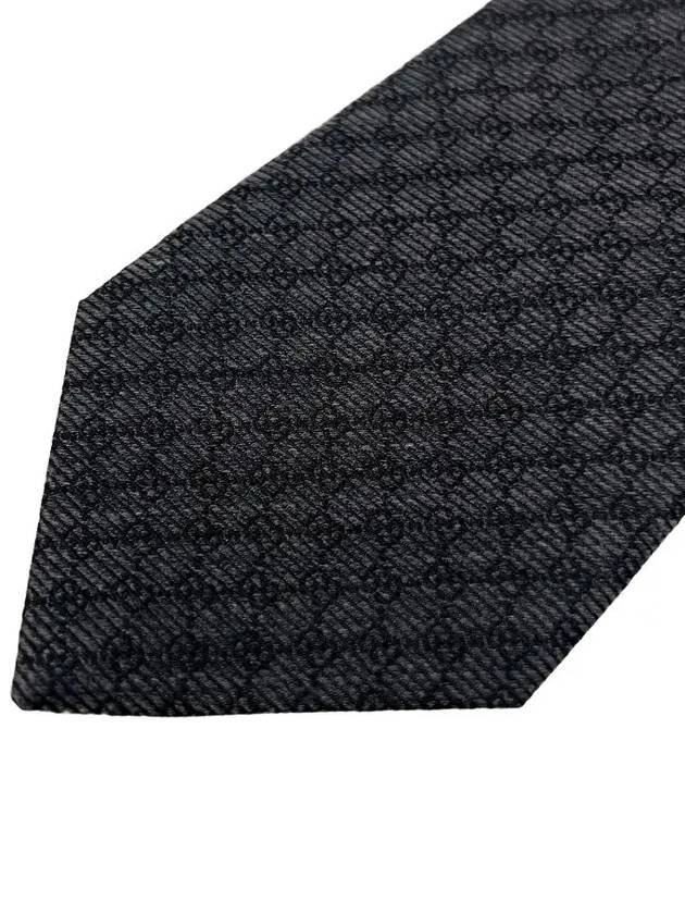 Interlocking G Silk Wool Tie Black - GUCCI - BALAAN 6