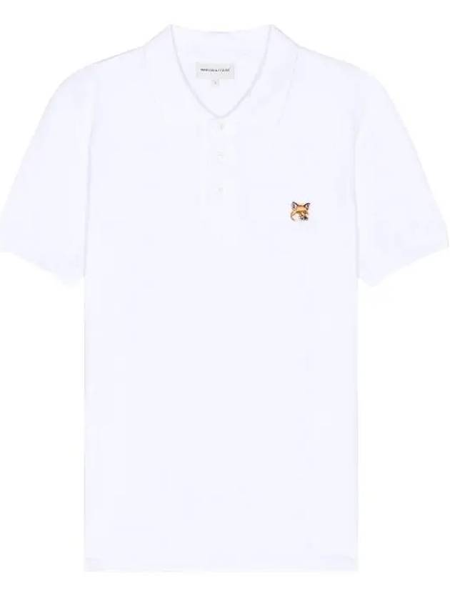 Fox Head Patch Cotton Polo Shirt White - MAISON KITSUNE - BALAAN 2