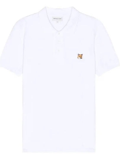 Fox Head Patch Cotton Polo Shirt White - MAISON KITSUNE - BALAAN 2