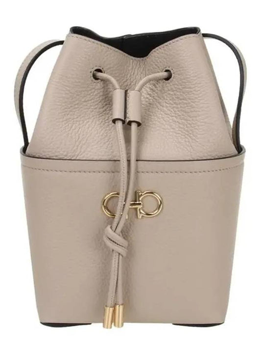 Gancini Mini Bucket Bag Beige - SALVATORE FERRAGAMO - BALAAN 2