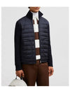 Padded wool cardigan navy blue - MONCLER - BALAAN 4