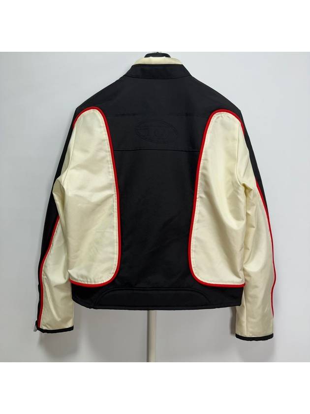 J-Blink Color Block Biker Jacket Black White - DIESEL - BALAAN 3