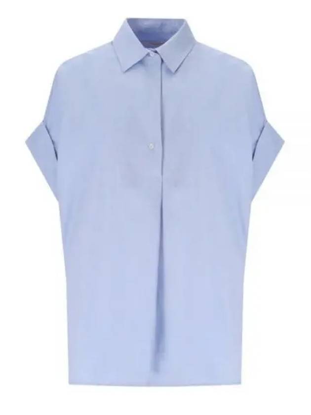 Brema Cotton Short Sleeve Shirt Blue - MAX MARA - BALAAN 2