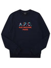 Color Block Logo Sweat Sweatshirt Navy - A.P.C. - BALAAN 2