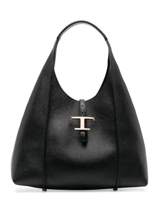 T TIMELESS Medium Leather Tote Bag Black - TOD'S - BALAAN.