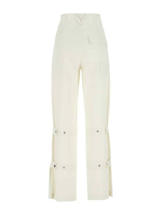 Compact Cotton Trousers Straight Pants White - BOTTEGA VENETA - BALAAN 3