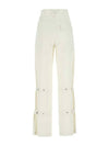 Compact Cotton Trousers Straight Pants White - BOTTEGA VENETA - BALAAN 3