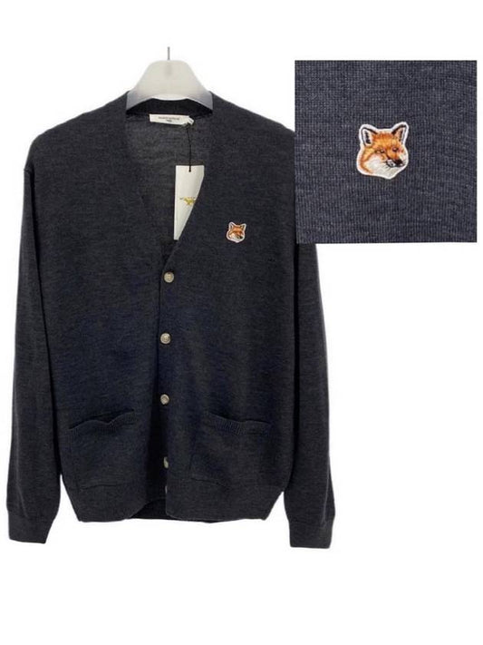 Fox Head Patch Classic Cardigan Anthracite - MAISON KITSUNE - BALAAN 2