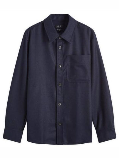 Basile Wool Long Sleeve Overshirt Navy - A.P.C. - BALAAN 2