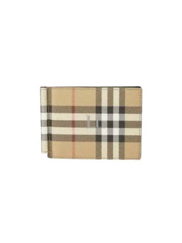 Check Money Clip Card Wallet Beige - BURBERRY - BALAAN 2