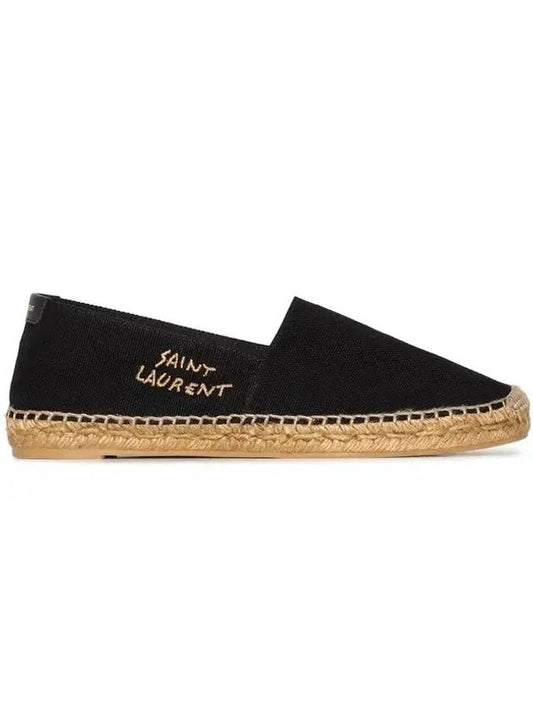 Women's Monogram Espadrilles Black - SAINT LAURENT - BALAAN 1