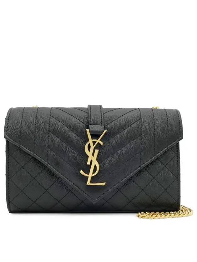 Matelasse Envelope Small Shoulder Bag Black - SAINT LAURENT - BALAAN 2