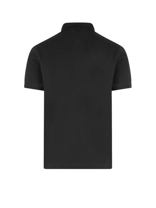 Pique Stretch Cotton Short Sleeve Polo Shirt Black - STONE ISLAND - BALAAN 3