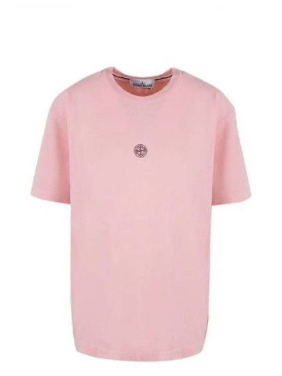 Garment Dyed Lettering One Print Cotton Jersey Short Sleeve T-Shirt Pink - STONE ISLAND - BALAAN 2