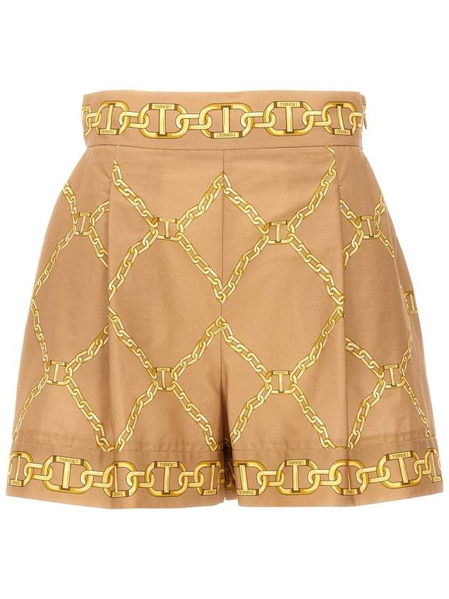 Twinset Printed Poplin Shorts - TWINSET - BALAAN 1