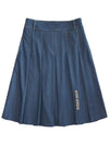 Summer denim long pleated skirt BLUE - MONBIRDIE GOLF - BALAAN 9