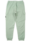 Garment Dyed Cotton Fleece Track Pants Light Green - STONE ISLAND - BALAAN 4