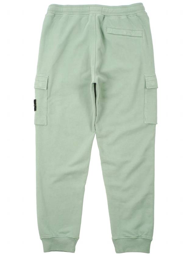 Garment Dyed Cotton Fleece Track Pants Light Green - STONE ISLAND - BALAAN 4