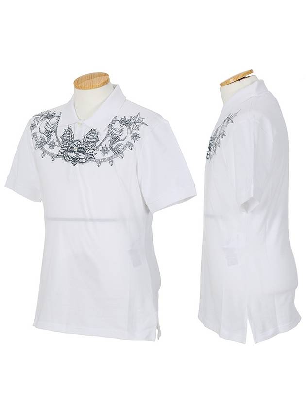 Graffiti Print PK Shirt White - ALEXANDER MCQUEEN - BALAAN 1