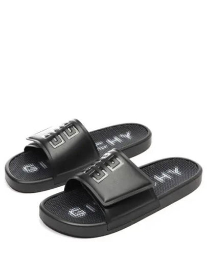 Velcro Slide Flat Slippers Black - GIVENCHY - BALAAN 2