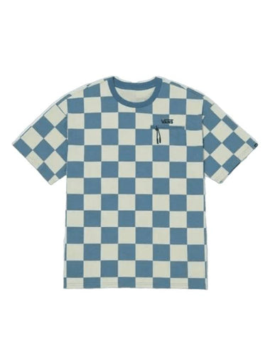 Checker Short Sleeve T-Shirt Copen Blue - VANS - BALAAN 1