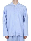 Poplin Long Sleeve Shirt Blue - TEKLA - 3