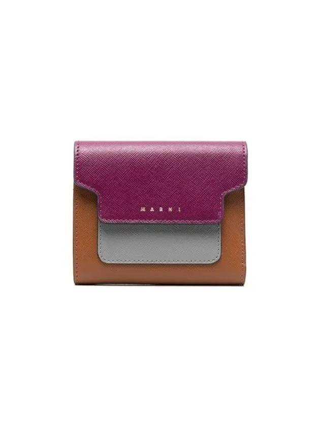 Saffiano Tri-Fold Half Wallet Purple - MARNI - BALAAN 2