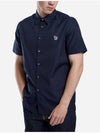 Zebra Patch Casual Fit Short Sleeve Shirt Ink Blue - PAUL SMITH - BALAAN 3