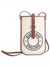 TB Logo Canvas Leather Phone Holder Mini Bag White - BURBERRY - BALAAN 2
